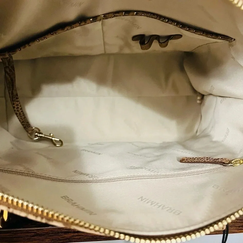 Brahmin Medium Duxbury Satchel – Vintage Gold Mini Melbourne – NWT
